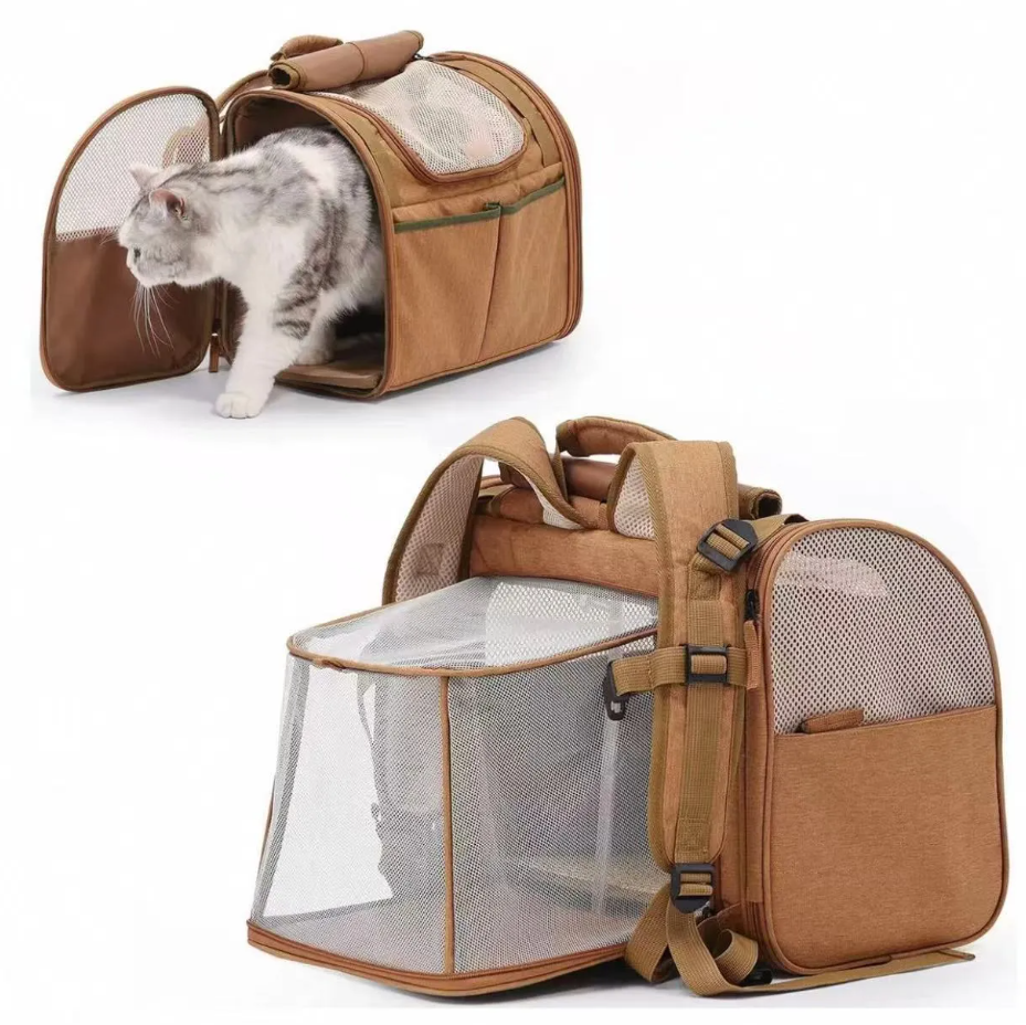 Pet cat bag, summer outdoor expandable portable backpack, large capacity breathable bag Free shipping