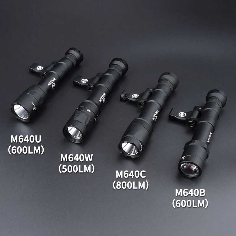 Tactical M640 Search Light Airsoft Metal Hunting Weapon Flashlight With Side Mount Rail Base Compatible with MLOK/KEYMOD/Picatinny Rail W250722