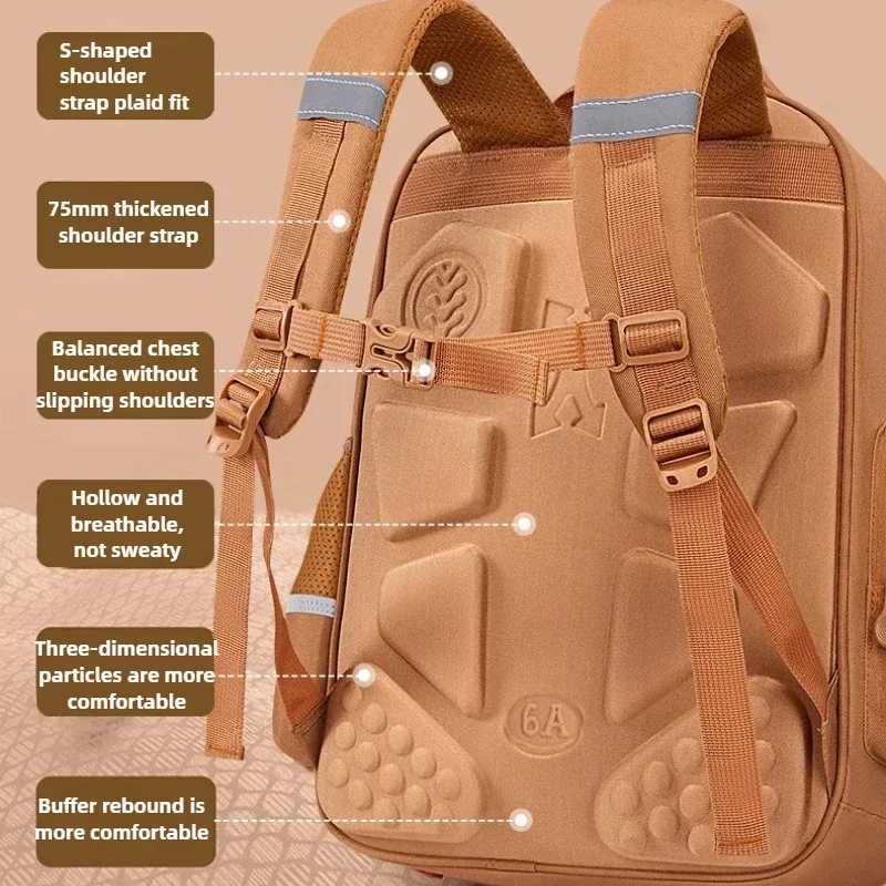 Kawaii Capybara Children School Bags for Boys Large Capacity College School Backpack Waterproof Student Schoolbag Book Bag S250723