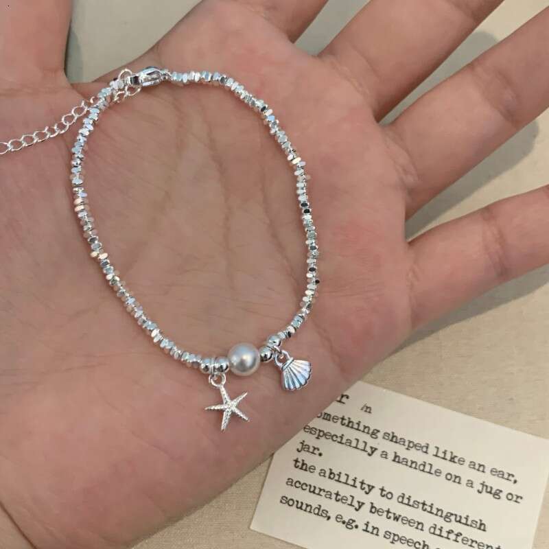 New Starfish Shell Fragment Sier Pearl Fashion Women's Bracelet Exquisite Student Korean Sweet Design Jewelry