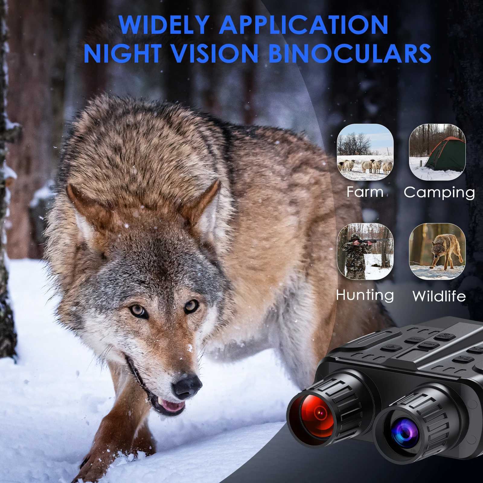 Night Vision Binoculars 4X Digital Zoom 7 Levels Infrared Goggles 2.3 Screen Telescope 300 Meters For Hunting Camping Boating S250722