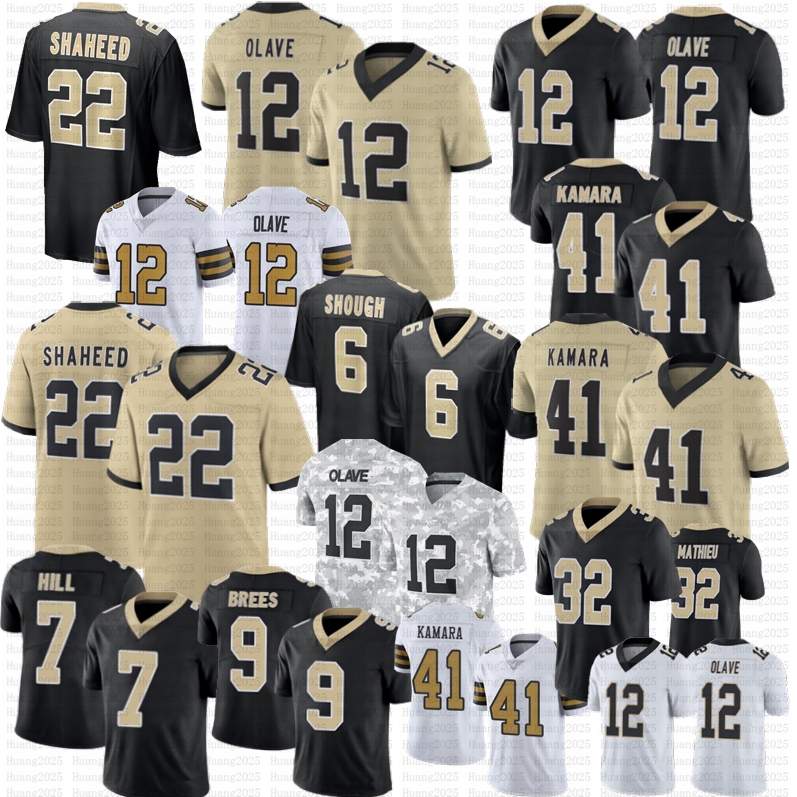 2026 New Tyler Shough Chris Olave Tyrann Mathieu Travis Etienne Jr Football Jersey Spencer Rattler Banks Jr Drew Brees Alvin Kamara Thomas Hill Gleason McKinstry