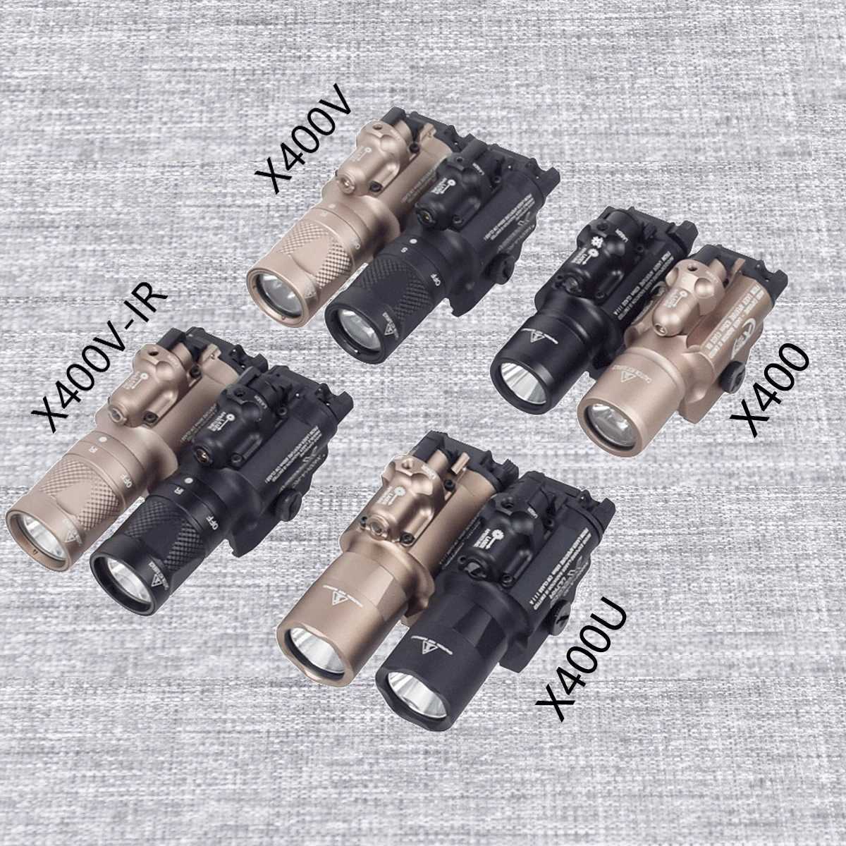 Tactical Surefire X400 Ultra X400V X400V-IR Metal Pistol Scout Light Airsoft Weapon Gun GLOCK 17 Flashlight Lantern Torch W250722
