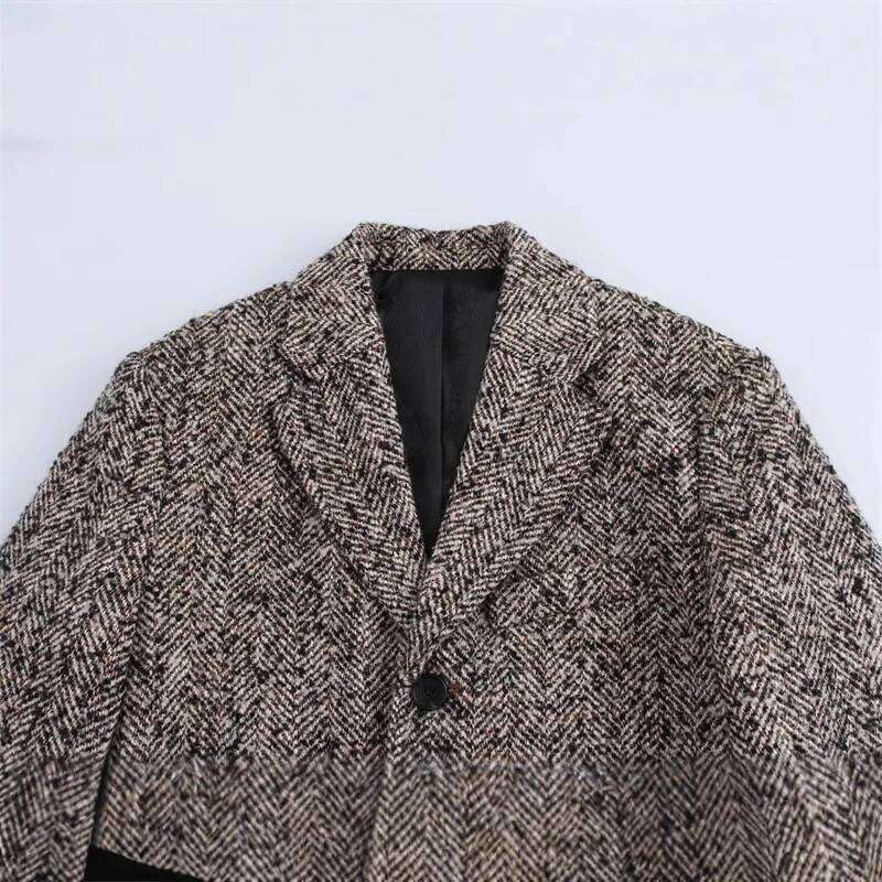 hoodie Casual Texture Double-Breasted Women's Blazer Jacket Independent Station Style Small Fragrance Wind Polyester Fiber Coat jacket