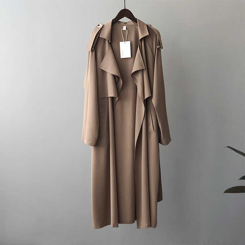 Yan Shuang Fashionable Elegant Long Coat for Women - Autumn New Style Retro British Style Loose Coat for Women 0965