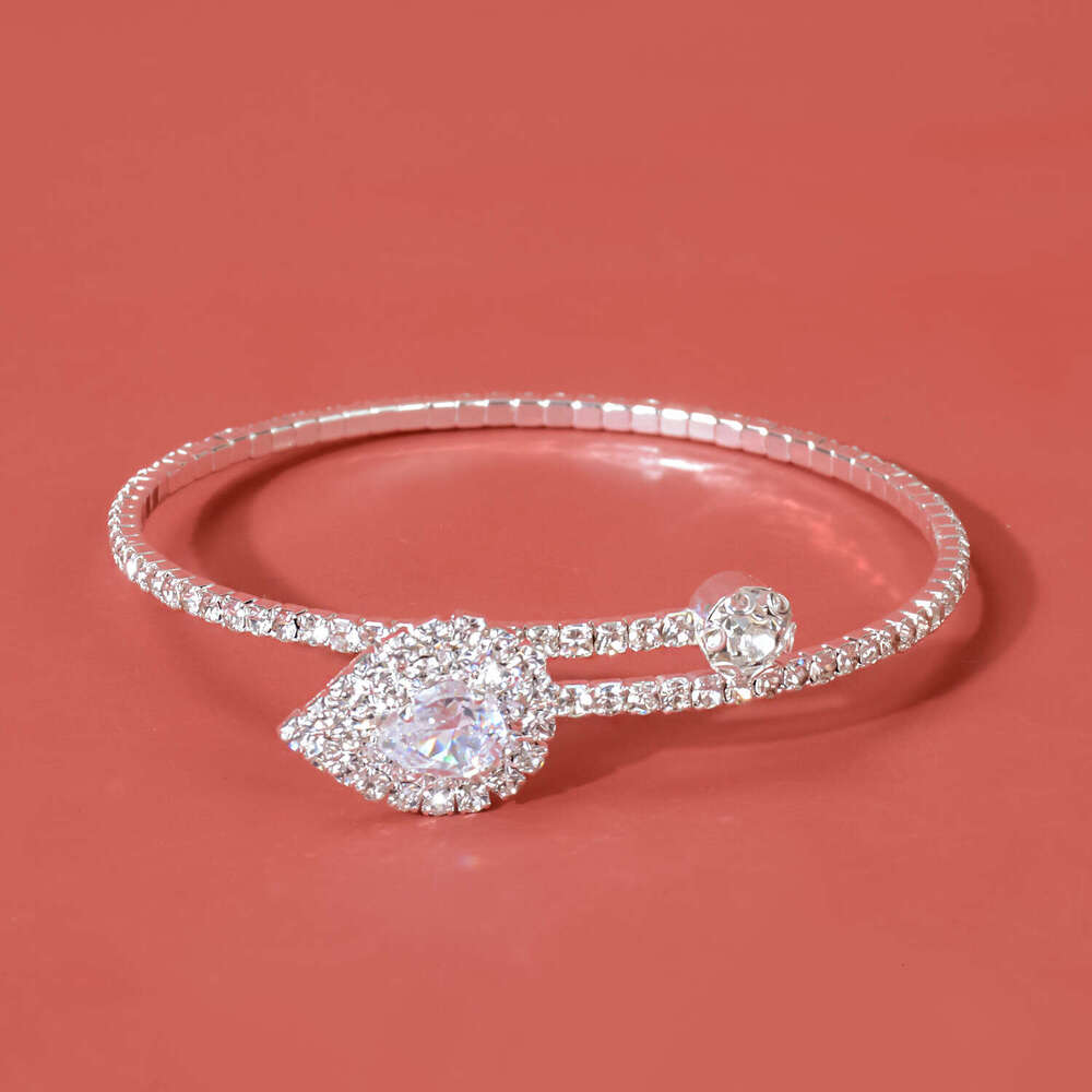 Copper electroplated zircon bracelet for women