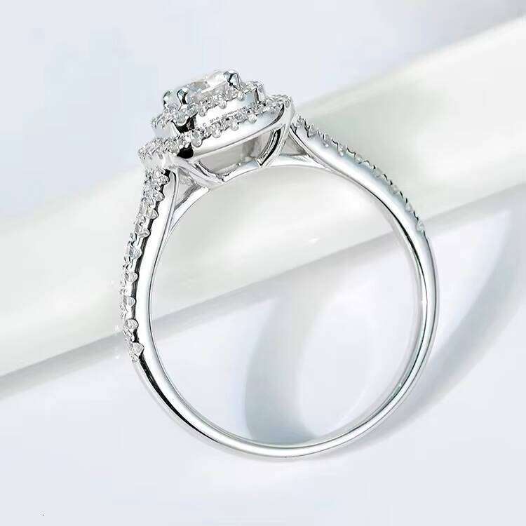 Hot Selling 2ct Engagement Jewelry 14K White Gold D/VVS Clarity Moissanite Dia 2 Rows Iced Out Wedding Ring for Women Men