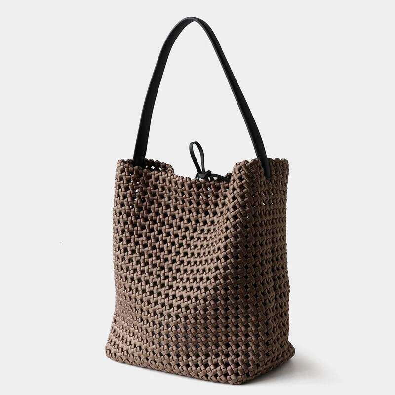 Women Large Capacity Designer Hollow Handbag 2025 New Woven Strap Underarm Shoulder Tote Bag