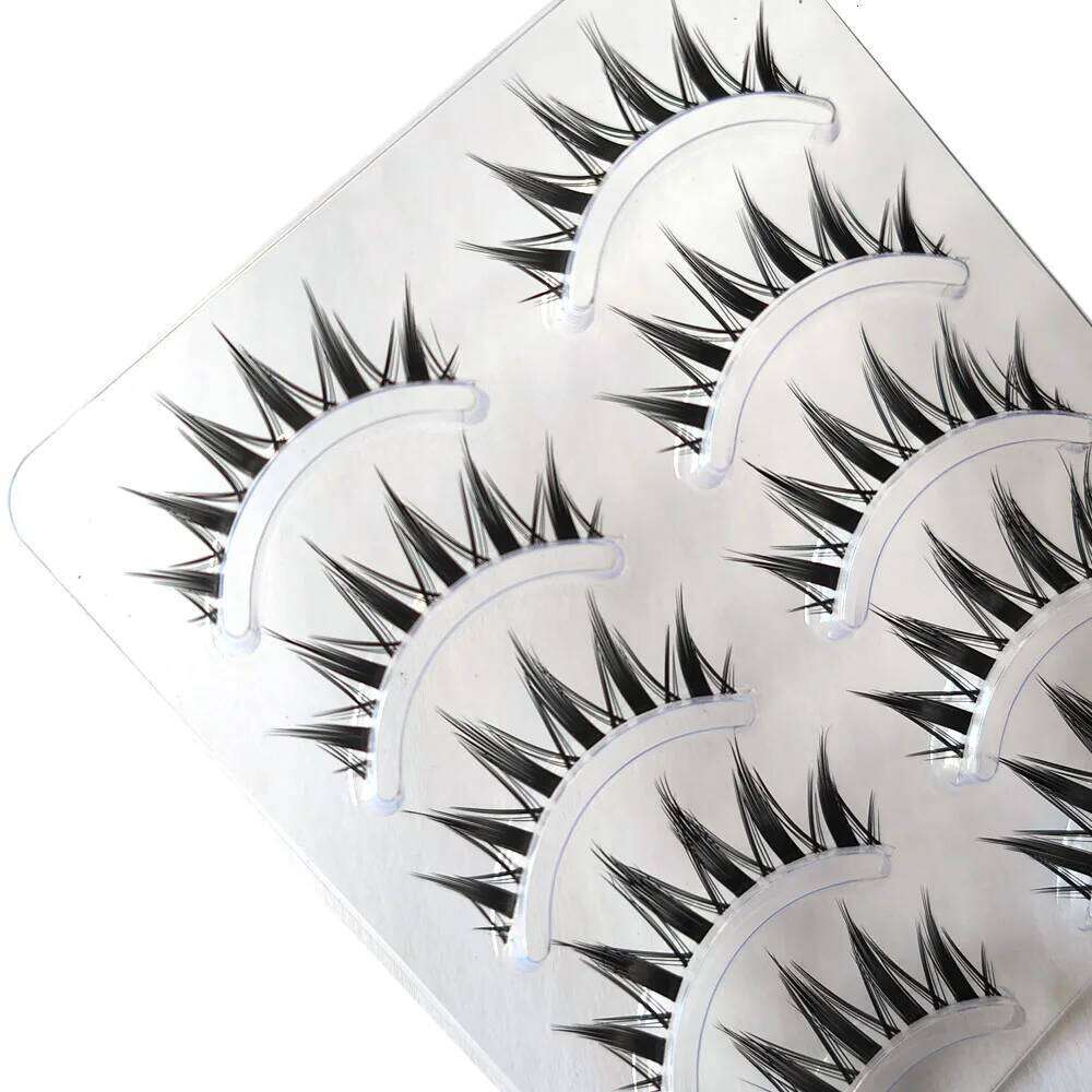 5 Pairs Natural Long Cat False Eyelashes Cosplay Makeup Cross Strip Eye Handmade Manga Lashes Extension X250723