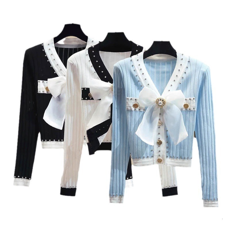 Korean Fashion Knitted Cardigan Women Clothing Spring New Vintage Chic Slimming Short Sweater Women Coats Tops Button Vintage250723