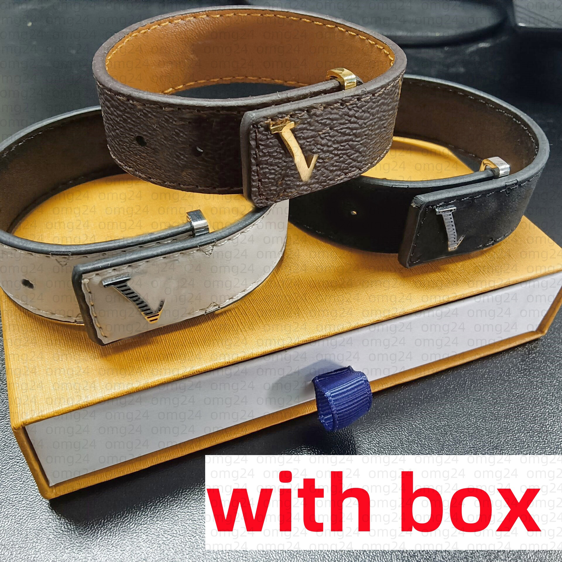 With box leather designer bracelet men plated gold bracelet designer Jewelry women black brown Bangle fashion wide embossing old flower mens bracelet new style om01