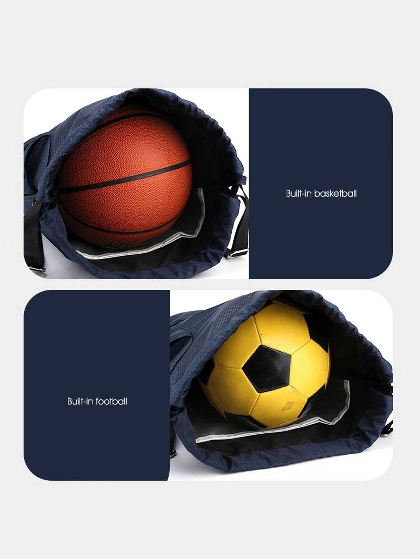 Basketball bag swimming bag dry wet separation womens storage bag sports backpack training and fitness drawstring backpack S250723