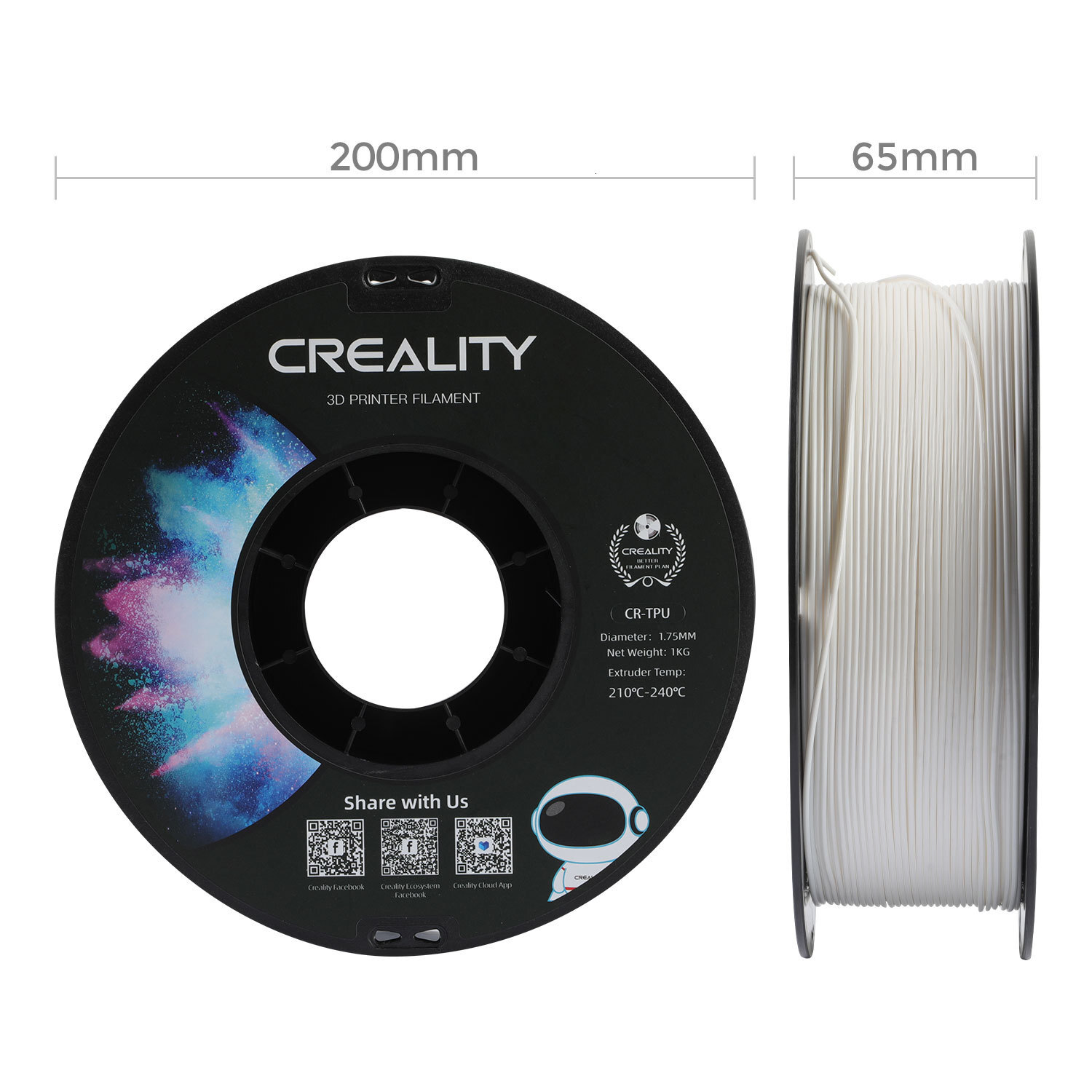 3D printing consumables TPU transparent soft rubber flexible elasticity 1.75mm 3D printing wire