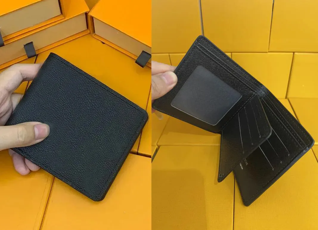 Luxurys Women Men Designer Short Wallet Leather Black wallets Purse Card Holders With Gift Box