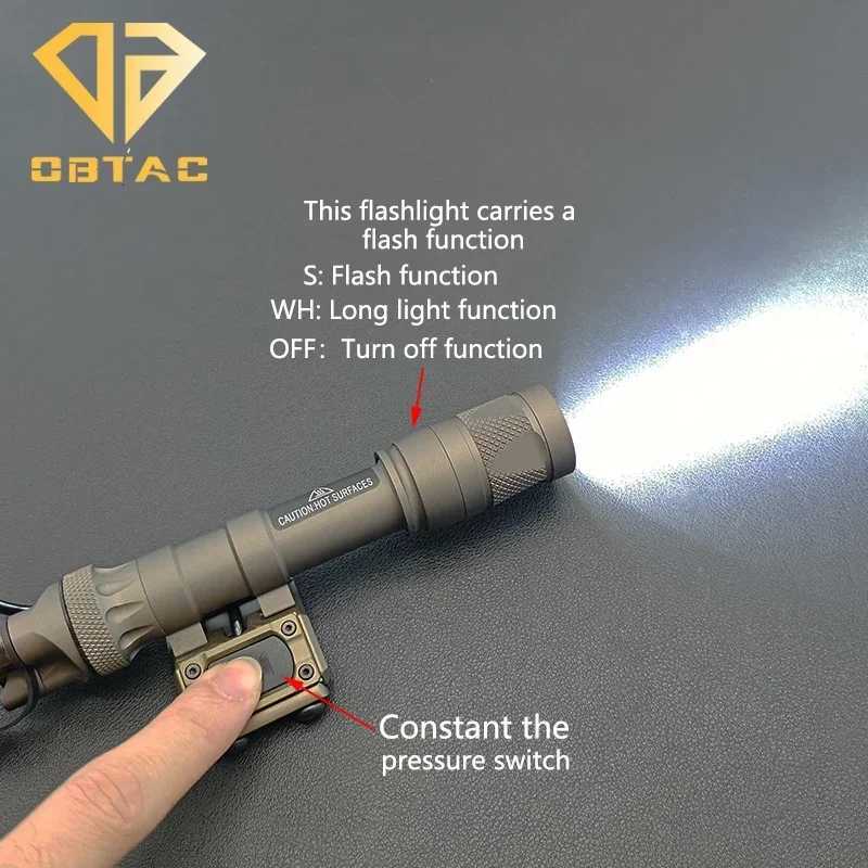 Tactical SF M300V M600V Flashlight Hunting Weapon CNC Metal Scout Light with ModButton Pressure Switch 20mm Picatinny Rail Mount W250722