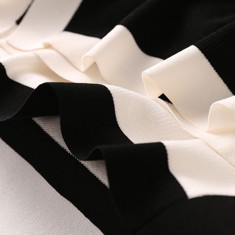 2025 Summer Hepburn Style Camellia Beaded Split Ice Silk Knitted Short Sleeve Dress for Women Plus Size Slim Fit Bodycon Dress 250723