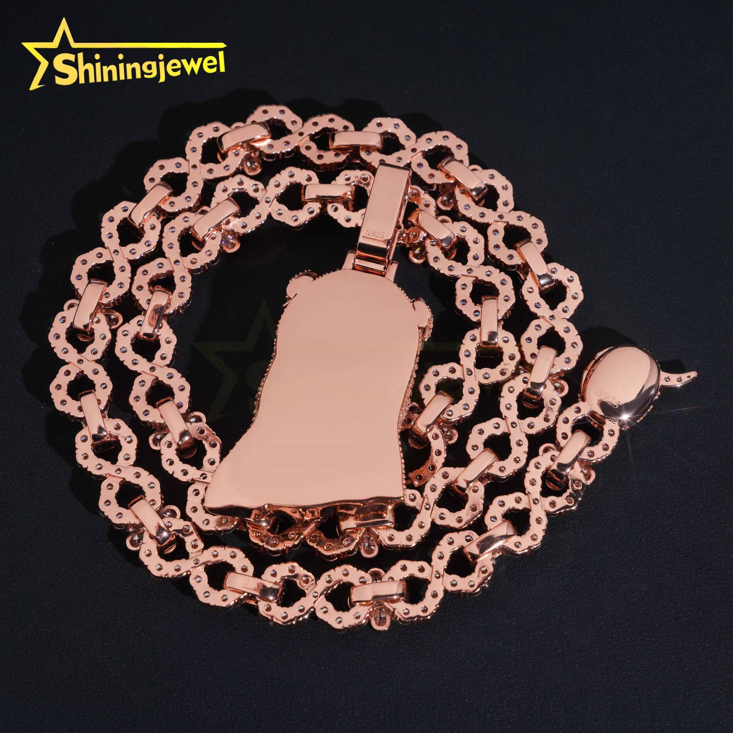 Custom Hip Hop Infinity Cuban Necklace 925 Sterling Silver Gold Plated Pass Diamond Test Moissanite Iced Out Cuban Link Chain