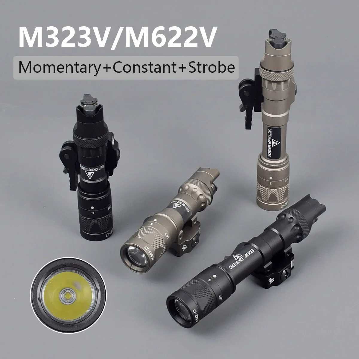 Tactical Surefire M300 M600 Upgrade M323V M622V M323V-IR M622V-IR Airsoft Weapon Light with Quick Release Base Fit 20MM Rail W250722