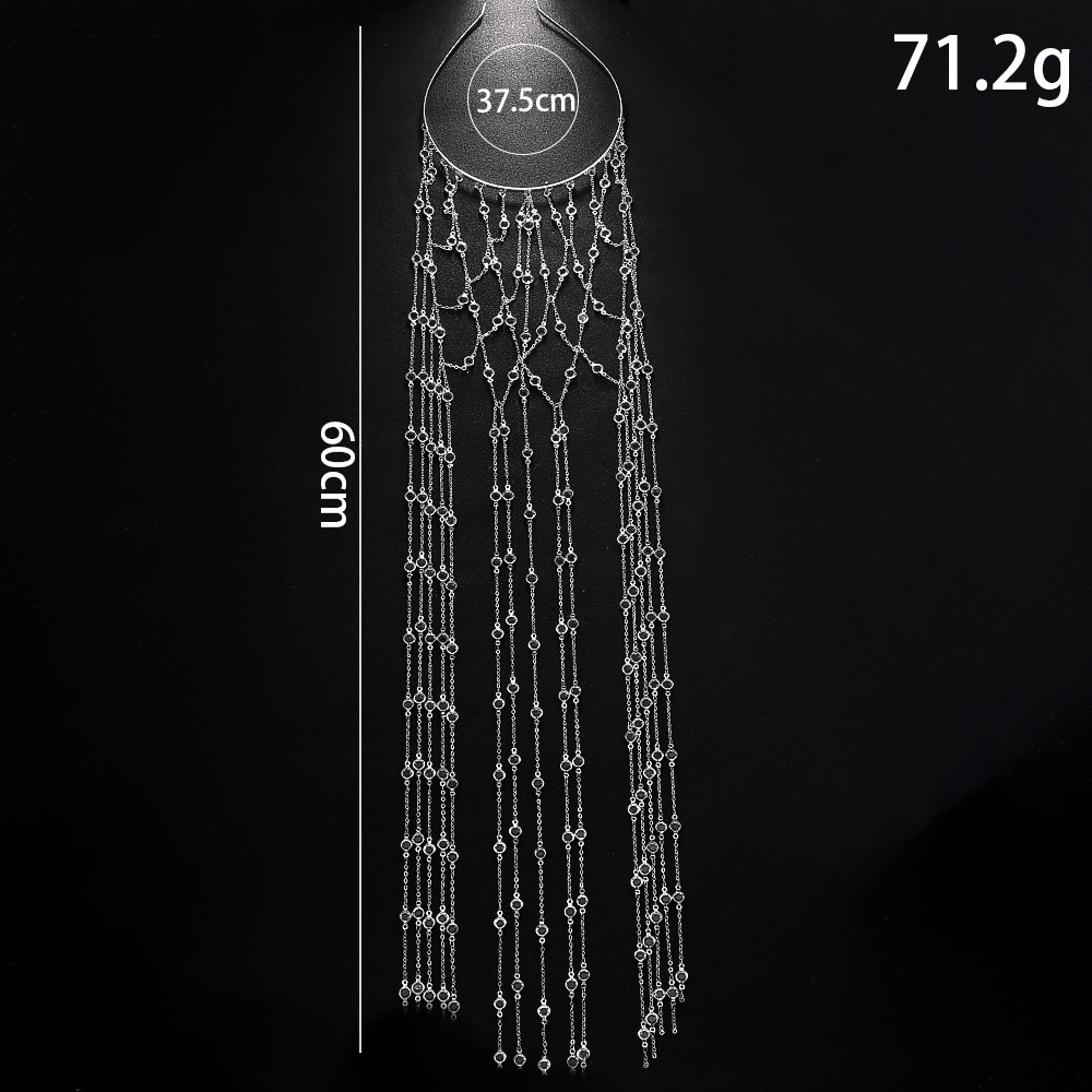 VVS Moissanite Studded Tassel Headband for Women Fairy Luxury Princess Vibe Ball Gown Hair Accessory