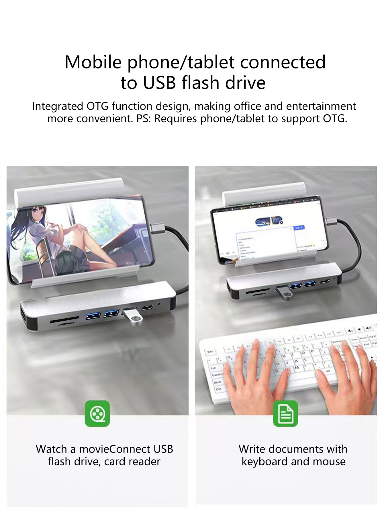 7-in-1 USB C Hub Fast Docking Station, 4K Ultra HD HDMI, High-Speed USB 3.0 Ports, Compatible with Laptop Computer Phone - Type-C Multiport Adapter