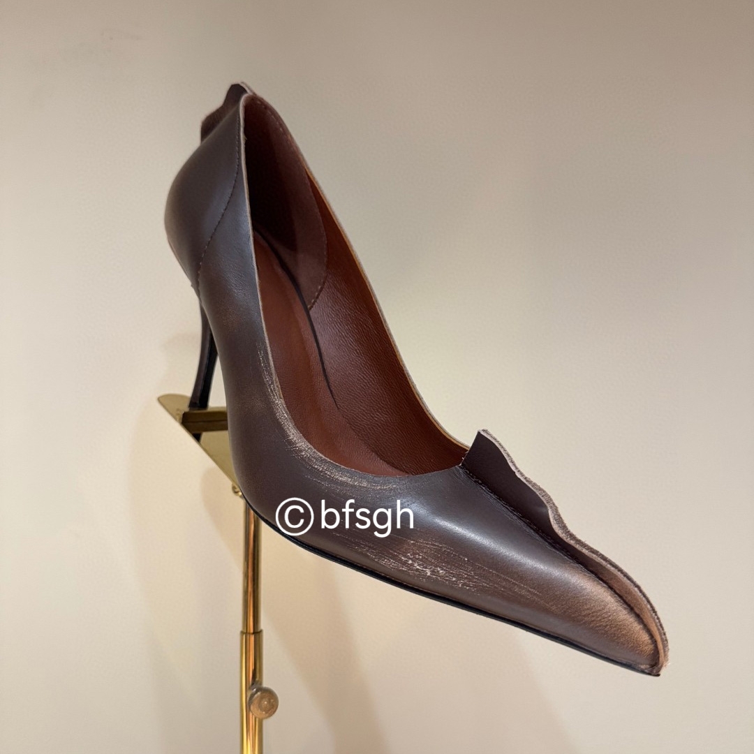 designer heels women Fashion luxury high heels cowhide pointed toe Pumps dress shoes party shoes genuine leather sole top quality EU35-41