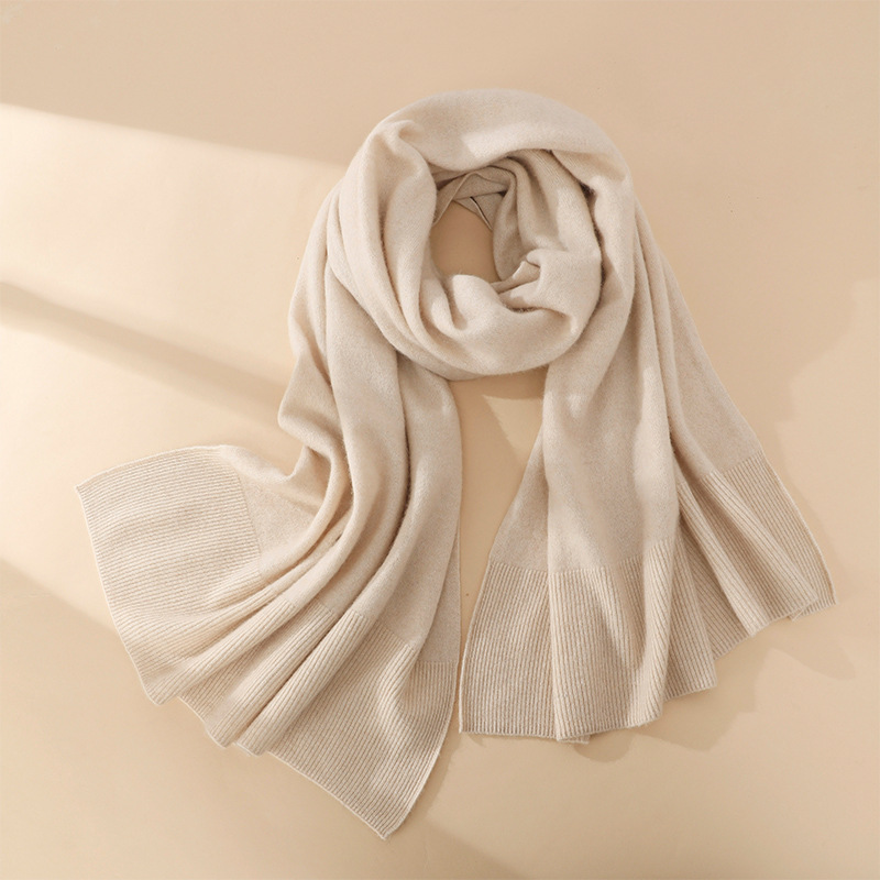 K1447Simple and versatile cashmere knitted scarf shawl dual-purpose thick warm neck scarf for men and women