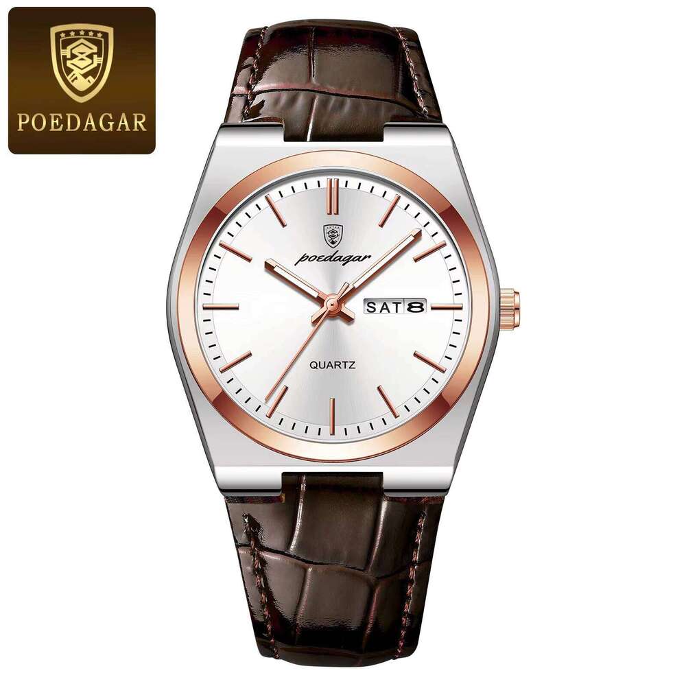 DHwatches POEDAGAR 930 Leather Watch Wholesale Sport Men's Luminous Waterproof Quartz Watches for Men