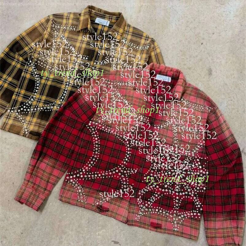 New Retro diamond plaid long-sleeved shirt high street style ihidden loose texture trendy couple casual sports lapel cardigan jacket