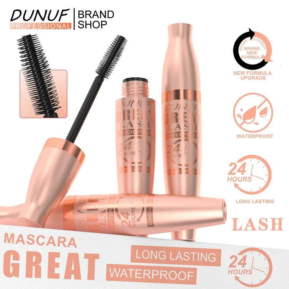 DUNUF 24H Waterproof Mascara Volumizing Lengthening & Curling Long-Lasting Full-Body Lash Effect X250722
