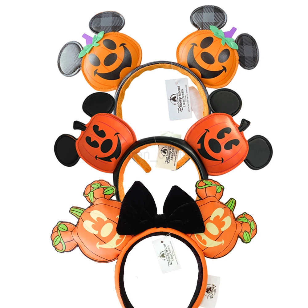 Disney New Disney USA Flag Mickey Minnie Mouse Ear Headband for Adults/Children Disneyland Pumpkin PU Leather Bow Ear Women Christmas Gifts W250723