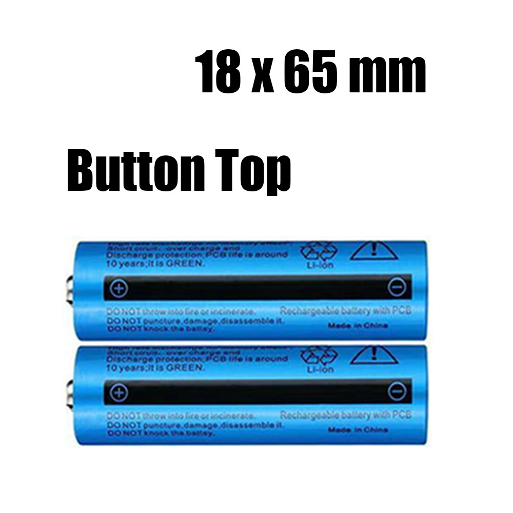 2PCS Rechargeable 18650 button top Battery 3.7V Li-Ion Battery Multipurpose Batteries + Charger