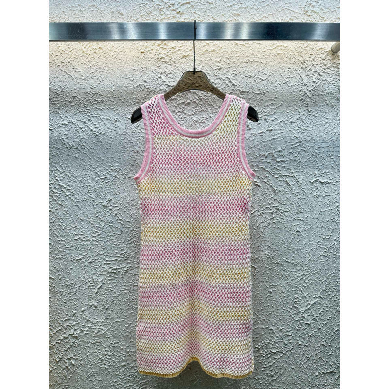 Hot Pink Knitted Women Designer Sleeveless Midi Dress Street Style Vacation Birthday Party Dresses