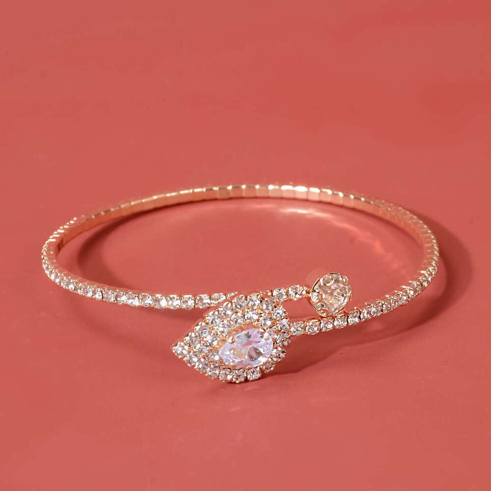 Copper electroplated zircon bracelet for women