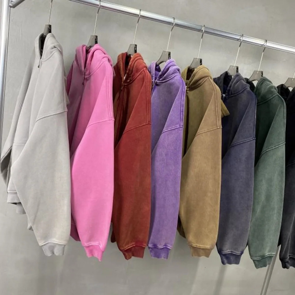 MAQVOB High Quality Apparel Street Wear Wholesale Euro US Size Spring Autum Full Up Zipper Washed Batik Dye Hoodie 250714