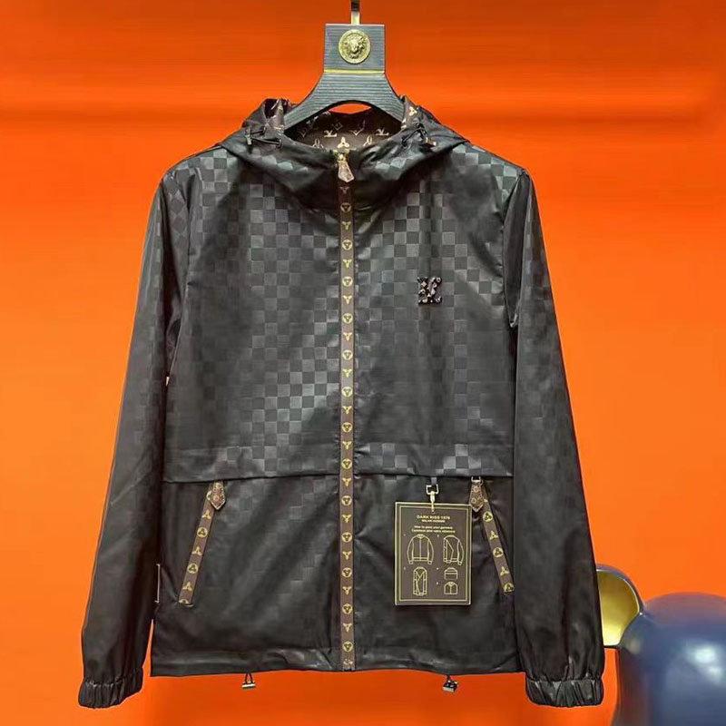 The new autumn men's light luxury European hooded jacket is fashionable trendy versatile and comfortable Jackets Plus Size L-6XL