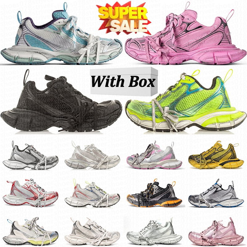 with box designer dress shoes 3xl sneakers vintage men women mesh Green Black Light Beige Yellow White Red Grey Blue Pink womens luxury trainer