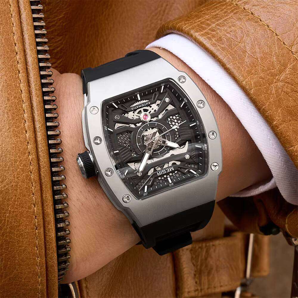 MEGIR Barrel Men's Mechanical Watch - Business Style, Automatic, Waterproof, Luminous - Hot Seller Watch
