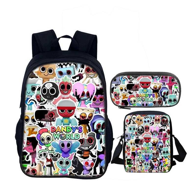 Dandys World Backpack Kids SchoolBag Game Cartoon Shoulder Bag Pencil Case Mochila Student Back Pack Bags Boy Girl Knapsack Gift S250723