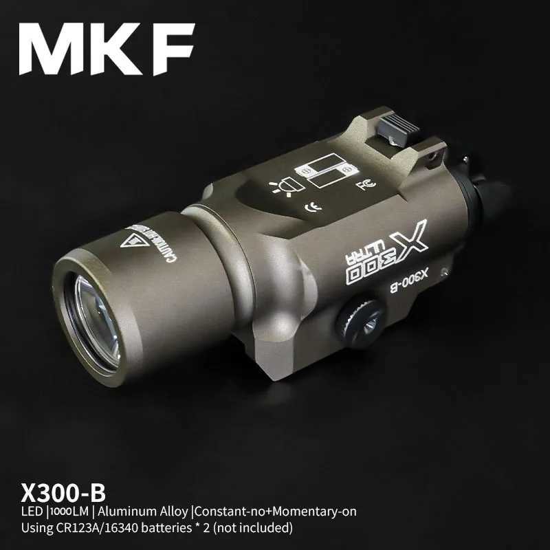 300 Flashlight Tactics 300-B LED Scout Light Constant/Momentary 1000LM Gun Light Gloc 17 Hanging Weapon Light 20MM Rail W250722