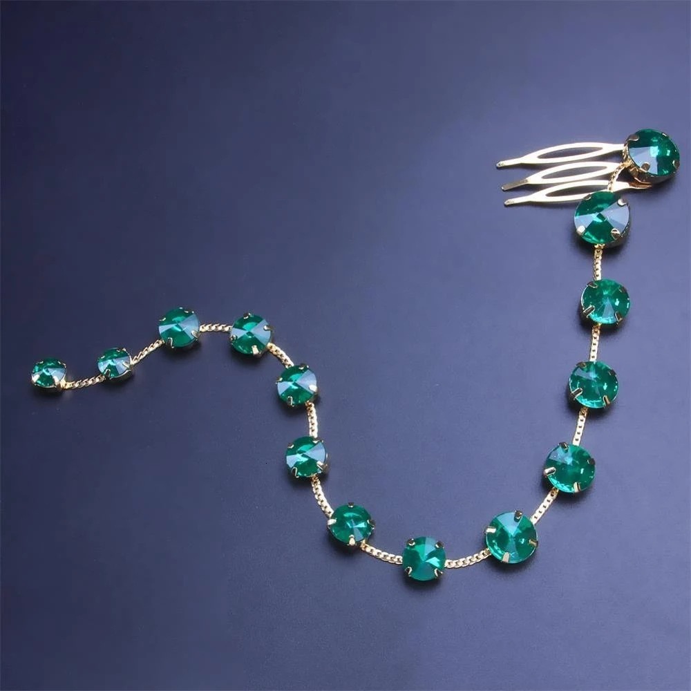 New Arrival Long Colorful VVS Moissanite Studded Headpiece Trendy Hip Hop Ponytail Hair Chain Headband for Women