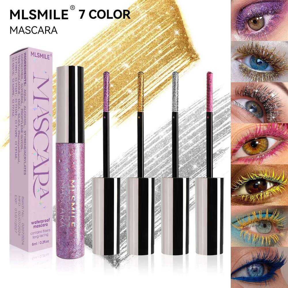 Colorful Pearl Light Glitter Fine Sparkle Waterproof Cos Spiral Mascara Brush Beauty Shiny Eyelashes Extension Cosmetic X250723