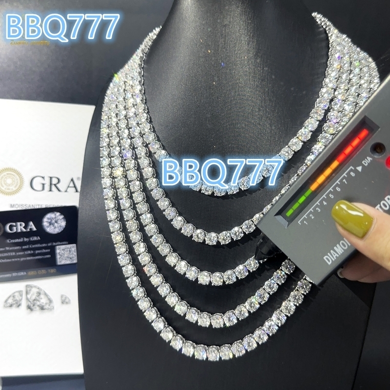 Cheapest Price Tennis Chain 3mm 4mm 5mm GRA Hip Hop Jewelry 925 Sterling Silver VVS D Color Diamond Moissanite Tennis Necklace