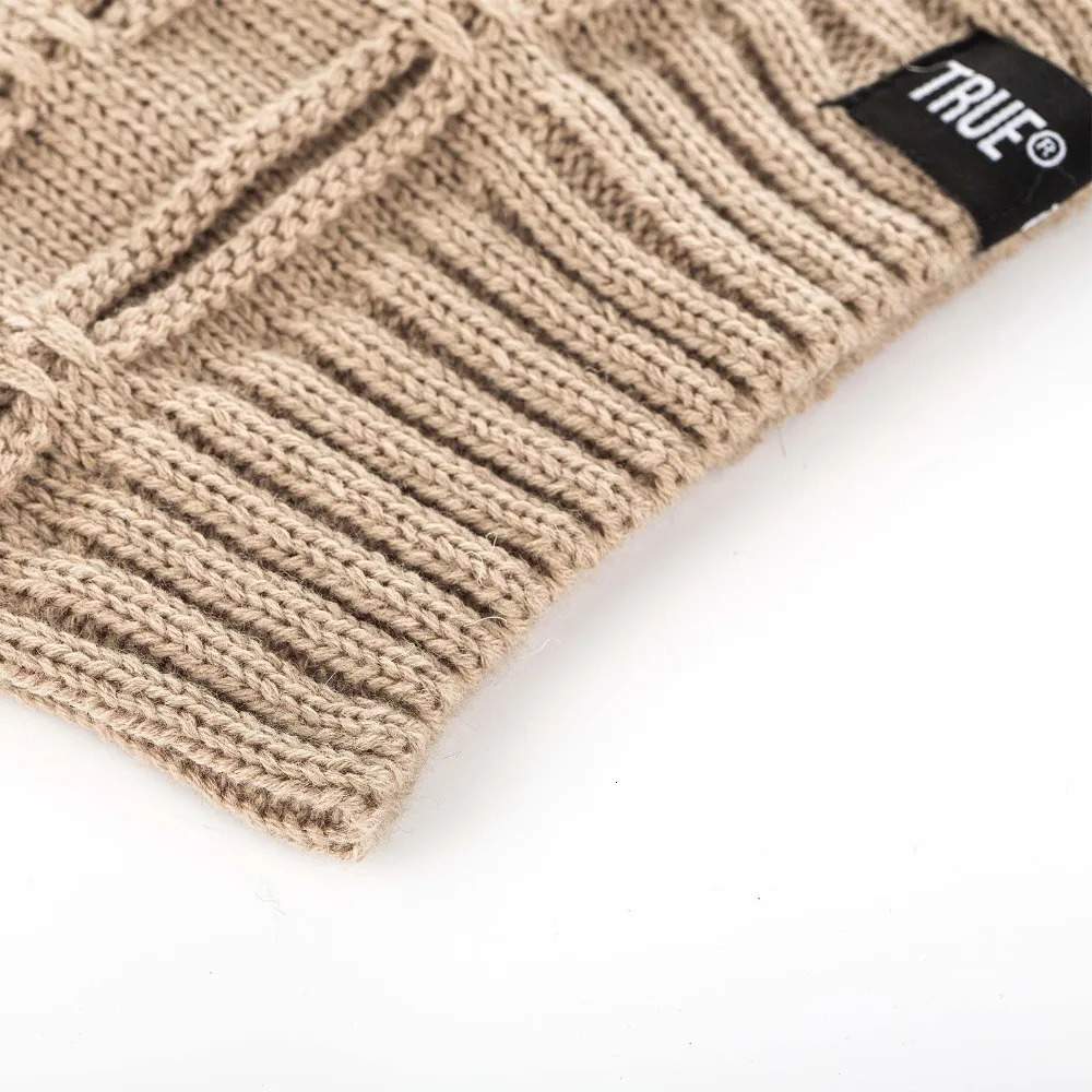 Letter Label Winter Hat Long Size Knitted Cap High Quality Casual Beanies For Men Women Solid Bonnet Cap 250722