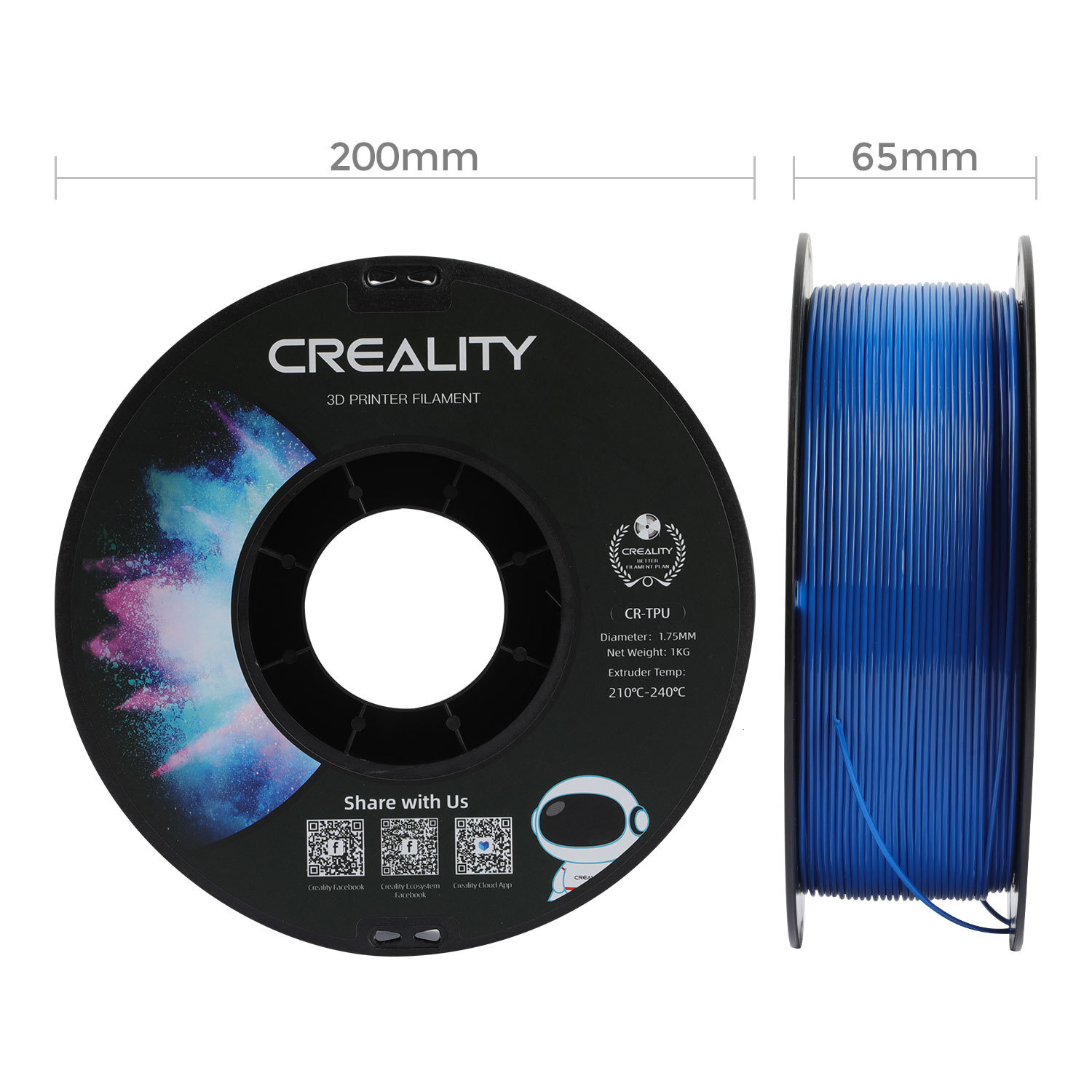 3D printing consumables TPU transparent soft rubber flexible elasticity 1.75mm 3D printing wire