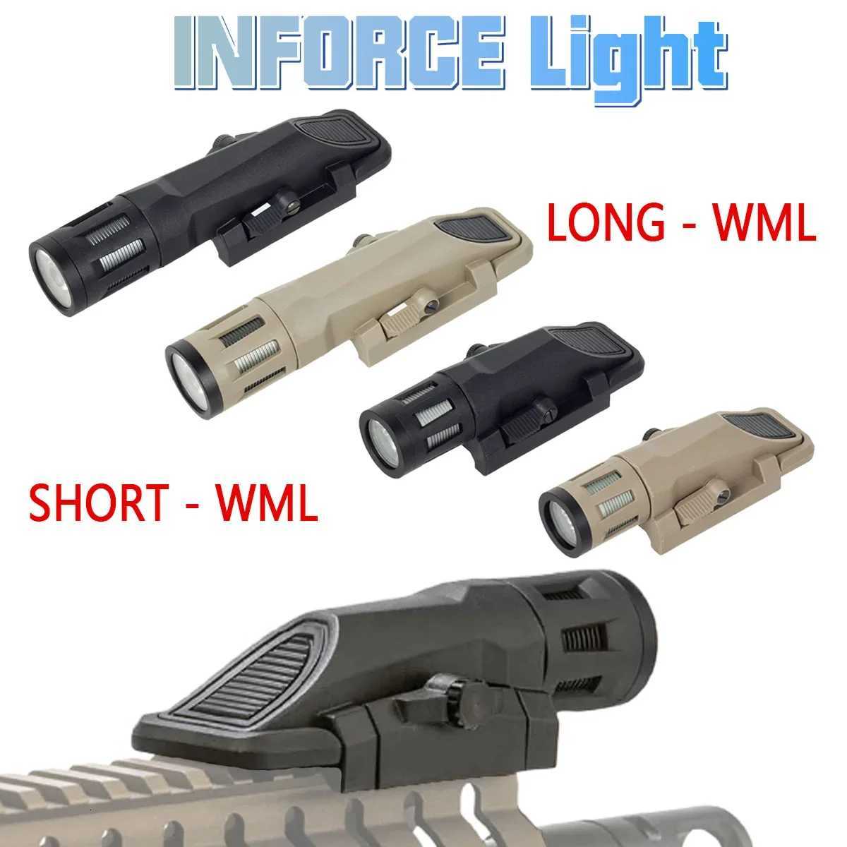 Tactical WML APL Long Short INFORCE Nylon Rifle Pistol Gun Strobe LED Light Fits 20mm Rail Airsoft Weapon Hunting Flashlight W250722