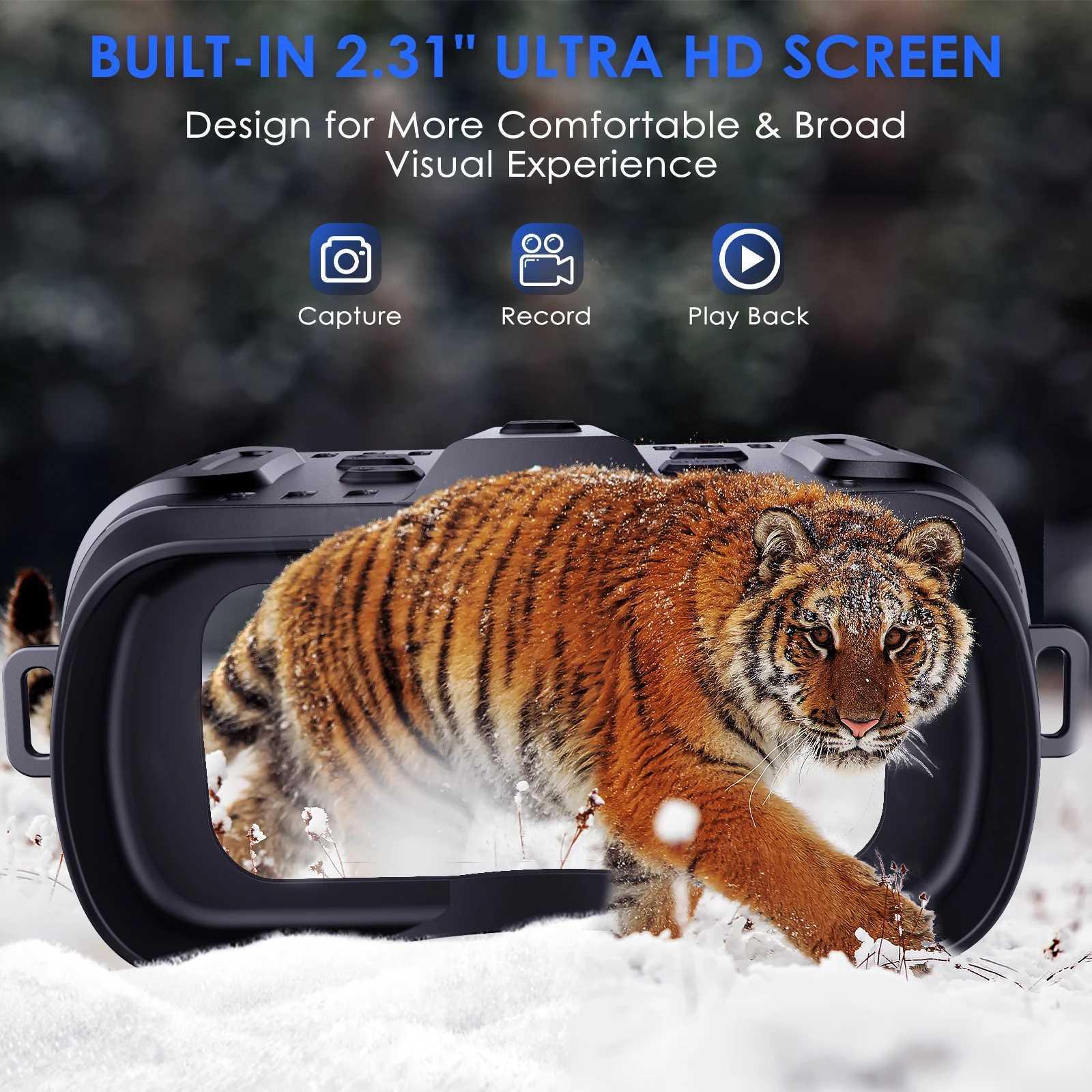 Night Vision Binoculars 4X Digital Zoom 7 Levels Infrared Goggles 2.3 Screen Telescope 300 Meters For Hunting Camping Boating S250722