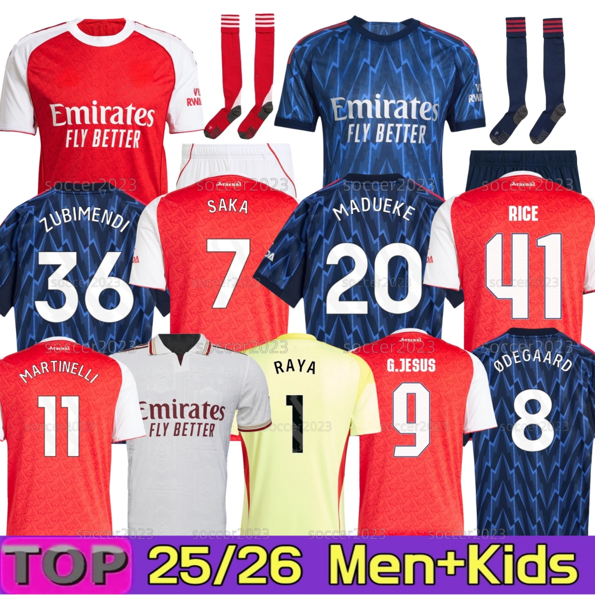 2025 2026 SAKA ZUBIMENDI soccer jerseys CALAFIORI RICE STERLING MADUEKE J.TIMBER MARTINELLI RUSSO 25 26 football shirt Men Kids ODEGAARD SAMBI FABIO VIEIRA SALIBA