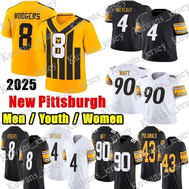 #4 DK Metcalf Football Jersey #8 Aaron Rodgers TJ Watt Joey Porter Jr Zach Frazier Chris Boswell Patrick Queen Jalen Ramsey Johnson Troy Polamalu Derrick Harmon jerseys