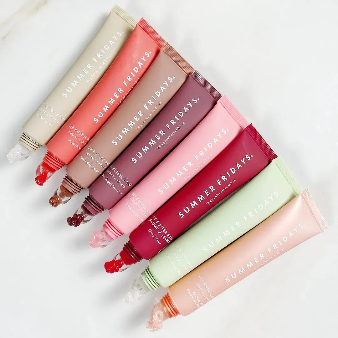 Lip Butter 15g Summer Fridays Pink Sugar Vanilla BeigeLip Birthday Cake Balm Liquid Lipstick Moisturizes Smooth Makeup Lips Glaze Lip Gloss Oil Jelly 