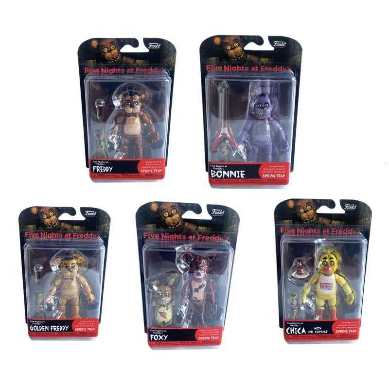 14CM FNAF Figures Nightmare Freddy Bonnie Foxy Chica Action Figure Movable Blacklight Freddy Frostbe PVC Model Collection Toys W250723